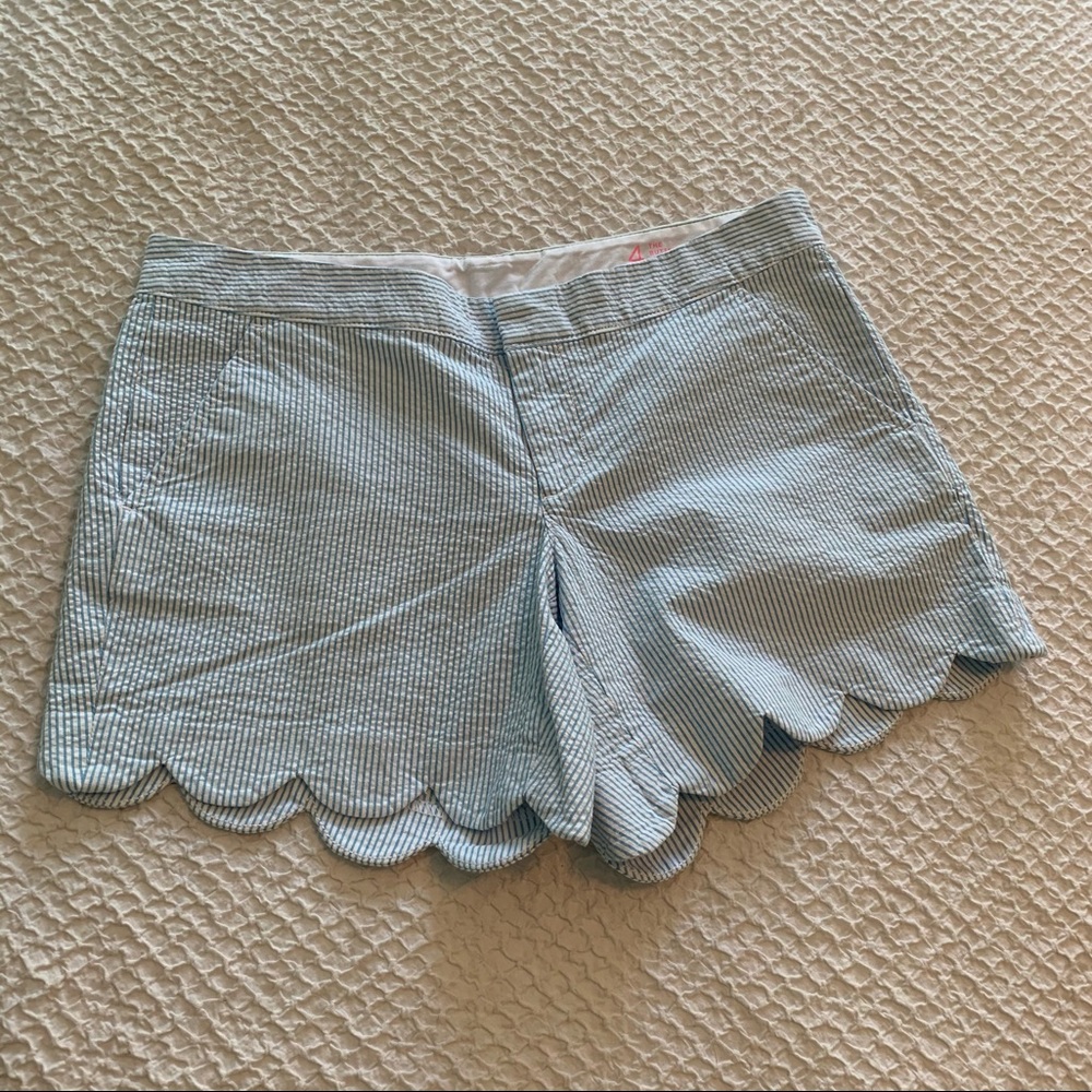 Lilly Pulitzer Blue Seersucker Buttercup Shorts